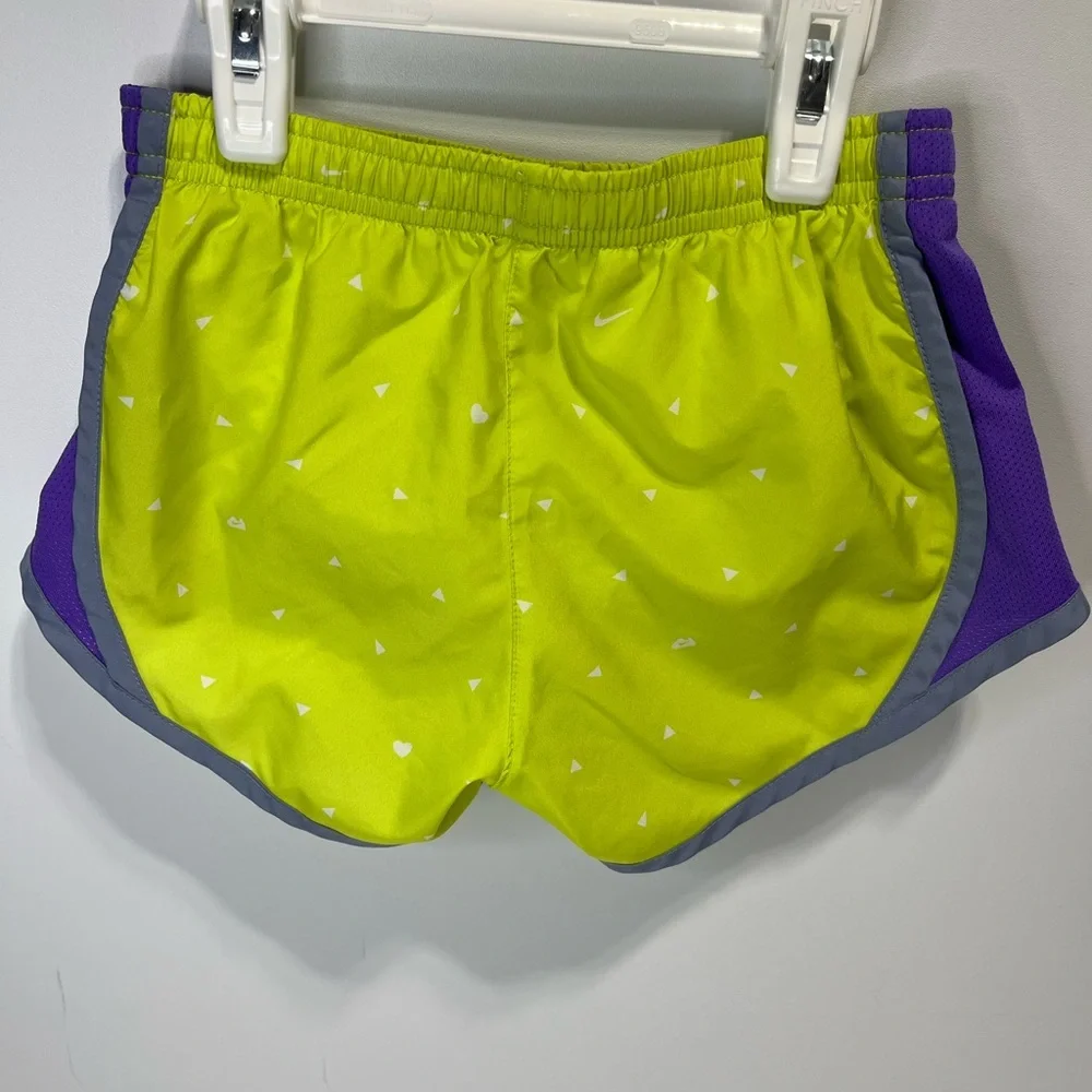 Nike Neon Yellow and Purple Athletic Running Shorts Girls size XS